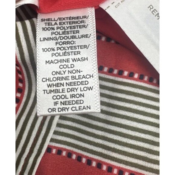 Ann Taylor LOFT Red Striped Lined Dress Tunic Long Sleeve Ruffles Sz S NEW - Picture 9 of 10